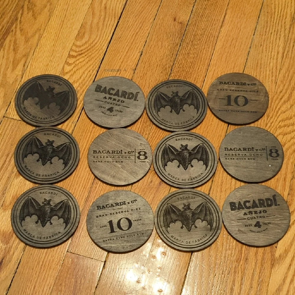 Bacardi Wooden Coasters Set